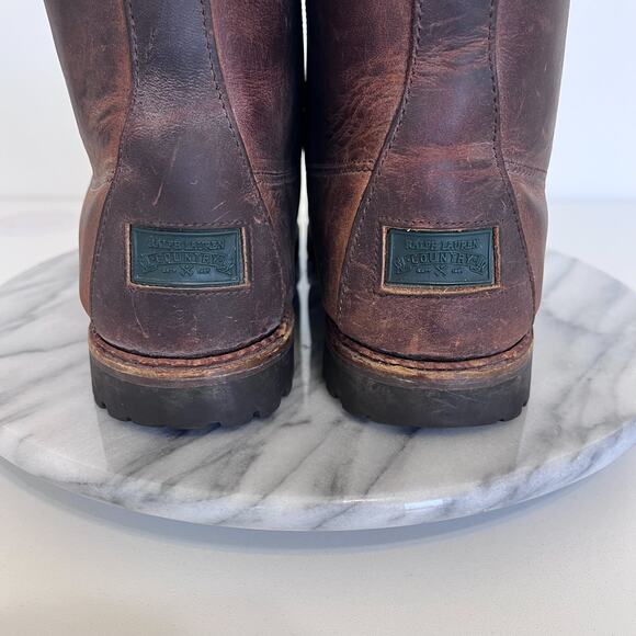 Vintage Ralph Lauren Country Distressed Womens Boots Size 7B Leather Sherpa USA - Picture 8 of 10
